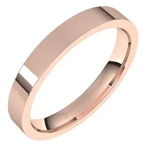 10K Rose 3 mm Flat Comfort Fit Light Band Size 9