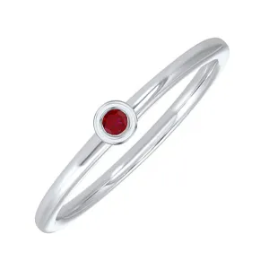 10KT White Gold Classic Book Birthstone Stackable Fashion Ring