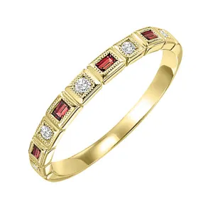 10KT Yellow Gold & Diamond Classic Book Stackable Fashion Ring  - 1/10 ctw