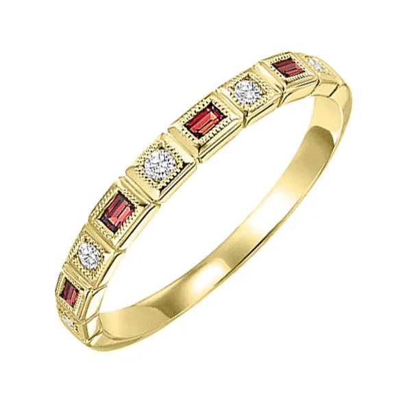10KT Yellow Gold & Diamond Classic Book Stackable Fashion Ring  - 1/10 ctw