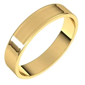 14K Yellow 4 mm Flat Ultra-Light Band Size 7