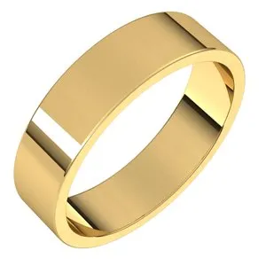 14K Yellow 5 mm Flat Band Size 5.5