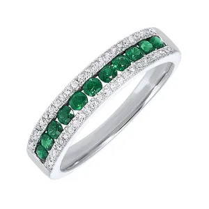 14KT White Gold & Diamond Classic Book 3 Row Fashion Ring  - 1/8 ctw