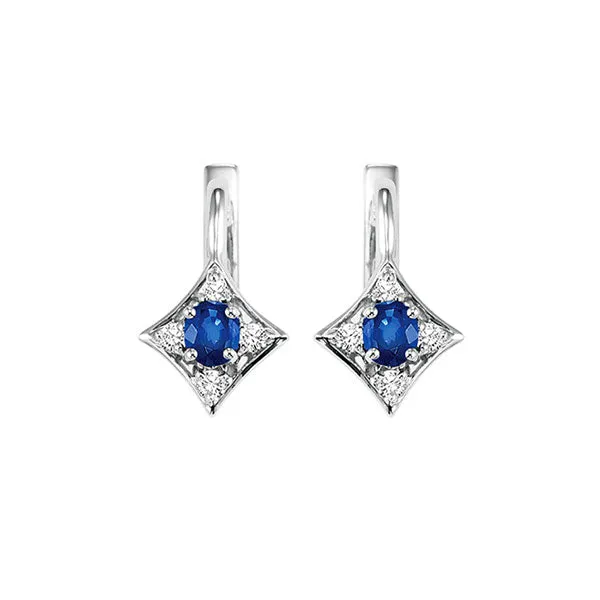14KT White Gold & Diamond Classic Book Color Ensembles Fashion Earrings  - 1/10 ctw