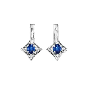 14KT White Gold & Diamond Classic Book Color Ensembles Fashion Earrings  - 1/10 ctw