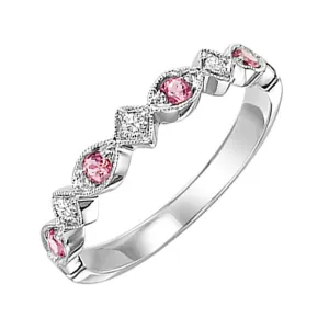 14KT White Gold & Diamond Classic Book Stackable Fashion Ring  - 1/10 ctw