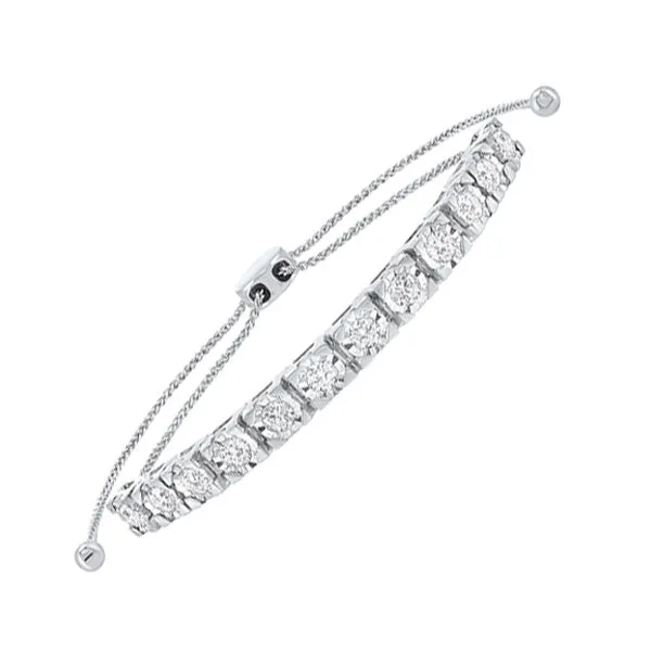 14KT White Gold & Diamond Classic Book Tennis Bracelet  - 1-1/2 ctw