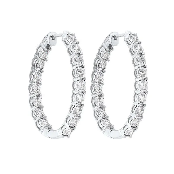 14KT White Gold & Diamond Classic Book Tru Reflection Fashion Earrings  - 1 ctw
