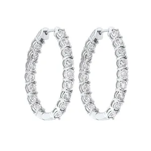 14KT White Gold & Diamond Classic Book Tru Reflection Fashion Earrings  - 1 ctw
