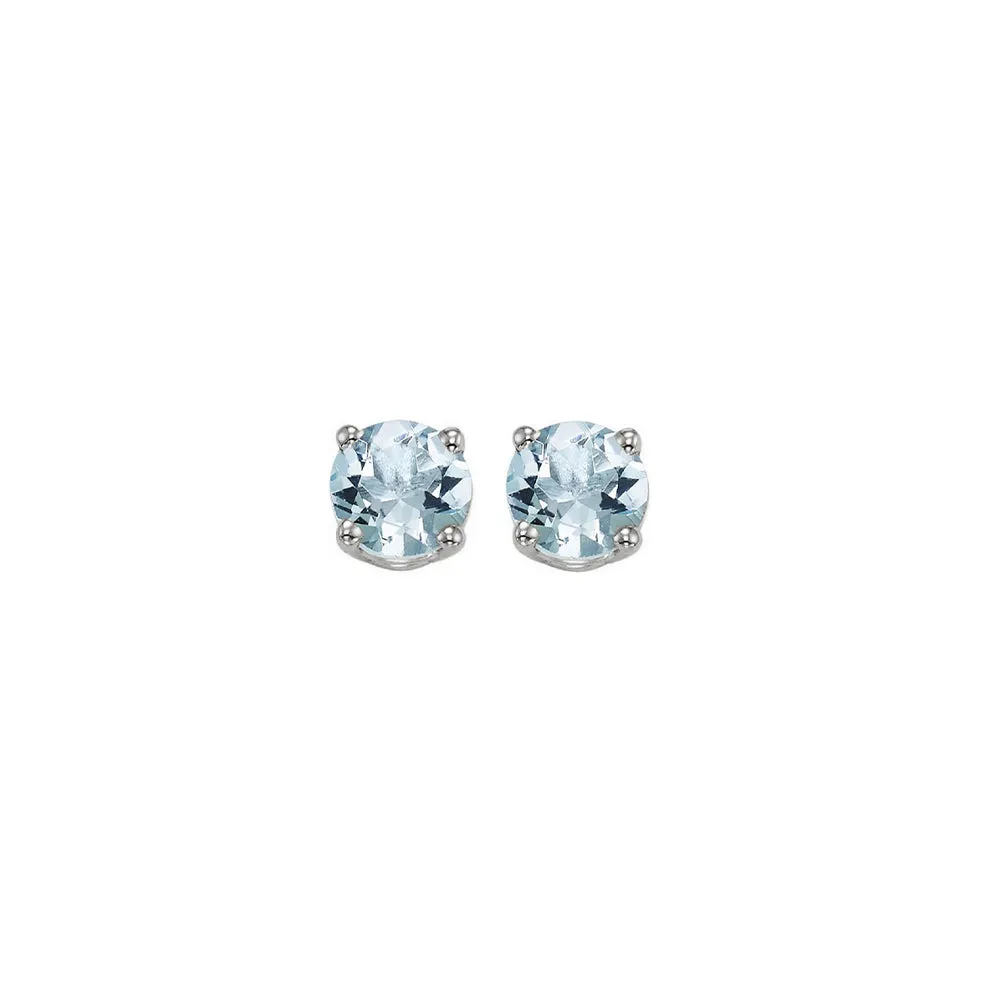14KT White Gold Classic Book Color Stud Earrings