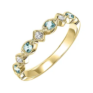 14KT Yellow Gold & Diamond Classic Book Stackable Fashion Ring  - 1/10 ctw