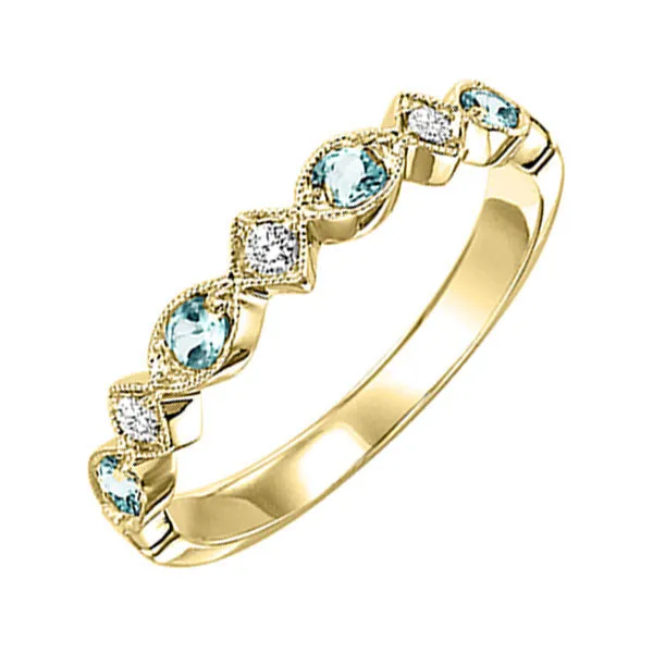 14KT Yellow Gold & Diamond Classic Book Stackable Fashion Ring  - 1/10 ctw