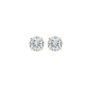 14KT Yellow Gold & Diamond Round Stud Earrings  - 1/3 ctw
