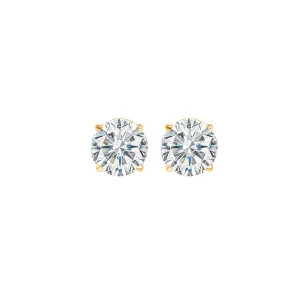 14KT Yellow Gold & Diamond Round Stud Earrings  - 3/8 ctw