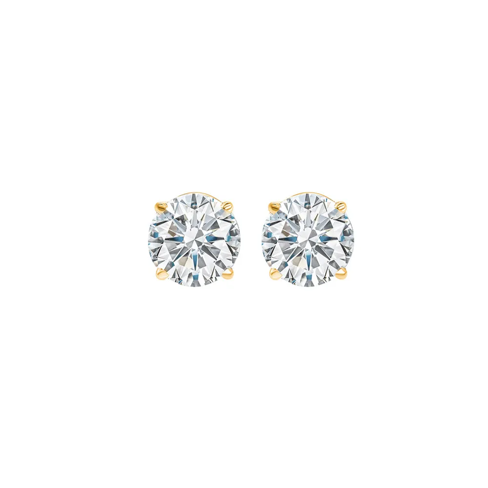 14KT Yellow Gold & Diamond Round Stud Earrings  - 3/8 ctw