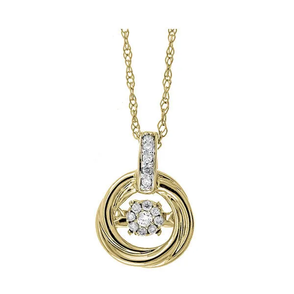 14KT Yellow Gold & Diamond Stunning Neckwear Pendant  - 1/10 ctw