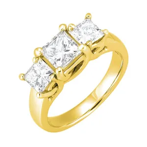 14KT Yellow Gold Sparkle Fashion Ring - 1 ctw