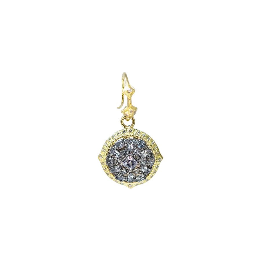 17 MM WHITE DIAMOND AND MARQUISE SPINEL DROP EARRINGS