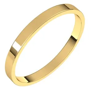 18K Yellow 2 mm Flat Ultra-Light Band Size 7
