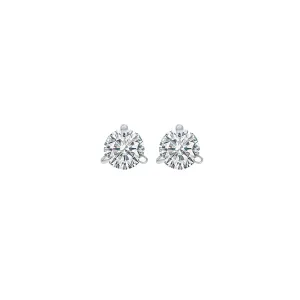18KT White Gold & Diamond Classic Book Round Stud Earrings  - 1/10 ctw