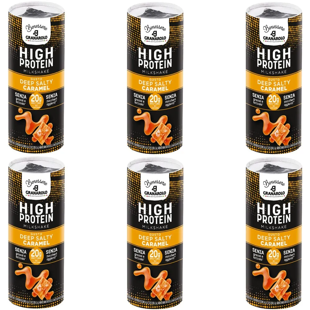 6x Granarolo Benessere HIGH PROTEIN Milkshake gusto DEEP SALTY CARAMEL