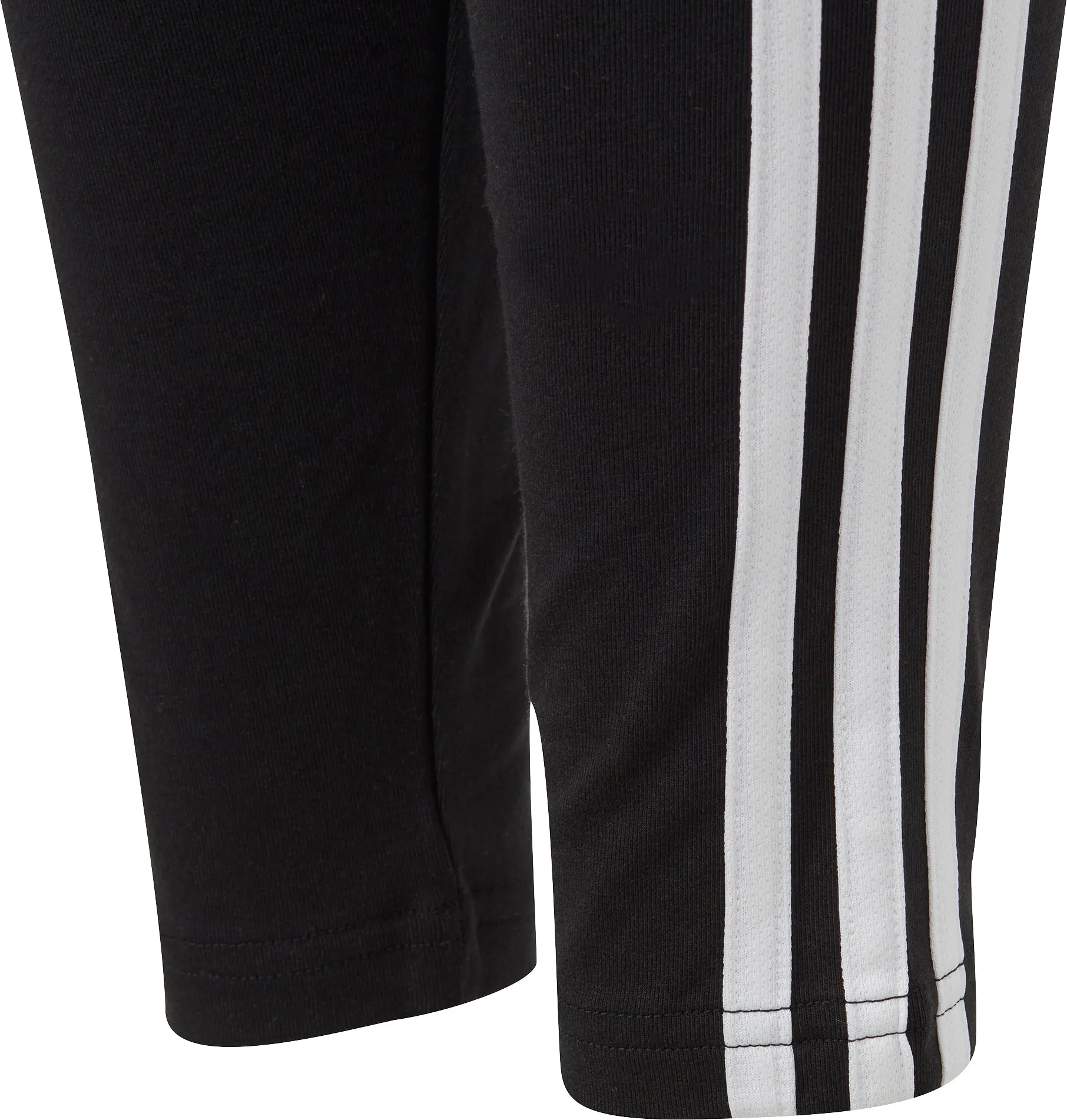 adidas Essentials 3 Stripes Junior Cotton Long Tights  - Black