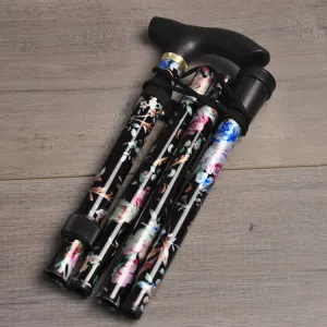 Aluminium Folding Telescopic Walking Stick(Floral Pattern)