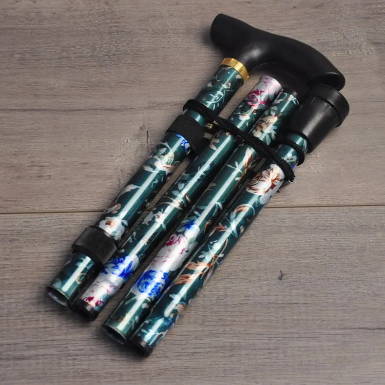 Aluminium Folding Telescopic Walking Stick(Floral Pattern)