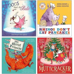 Anna Kemp Collection 4 Books Set Dogs Don't Do Ballet, Rhinos Don't Eat Pancake