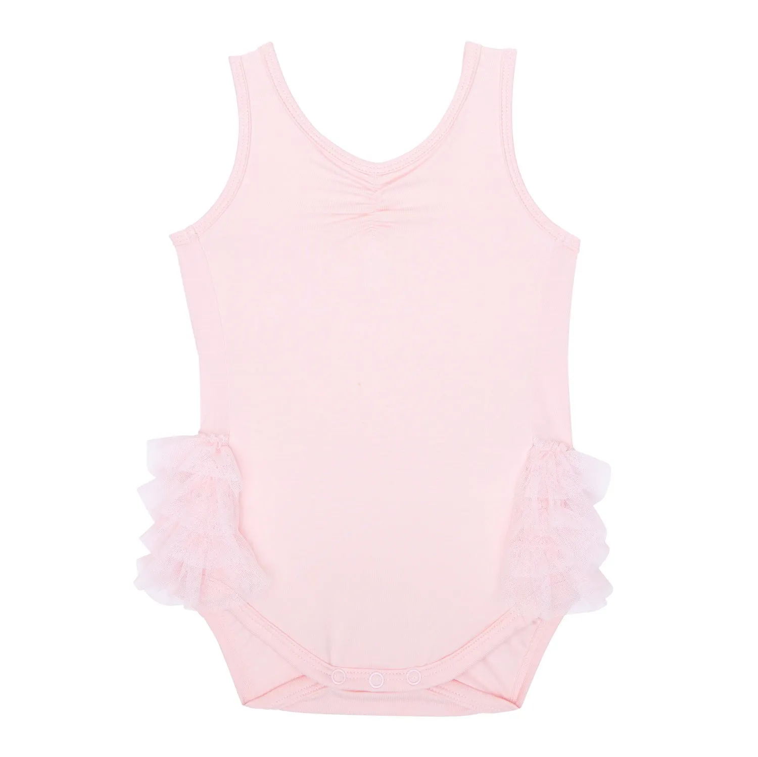 Ayla: Baby Ballet Onesie with Ruffles and Bow in Pink