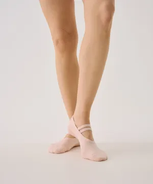 Ballet Non Slip Grip Socks - Soft Pink