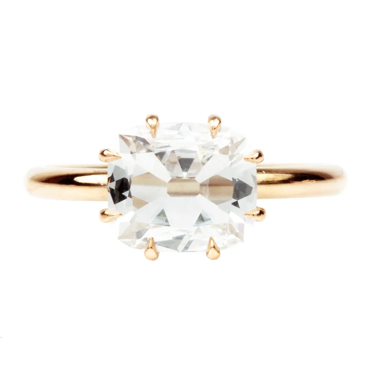 Bell & Bird East/West Old Mine Cut Solitaire Ring
