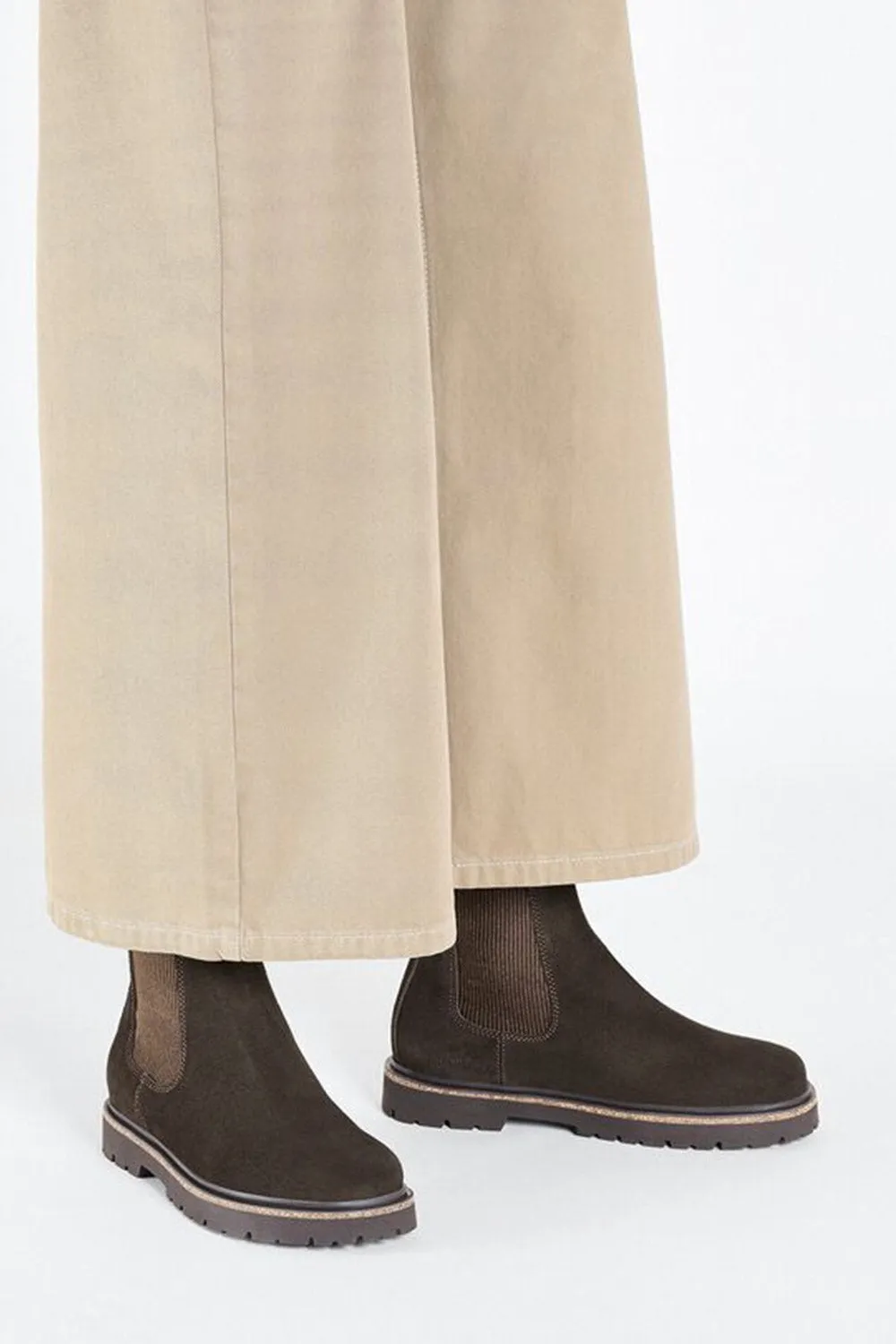 Birkenstock Highwood Slip On Suede Leather Booties for Women in Mocha | 1025758