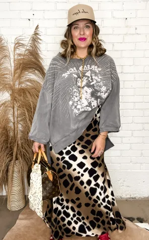 Bold Nights Leopard Maxi Skirt