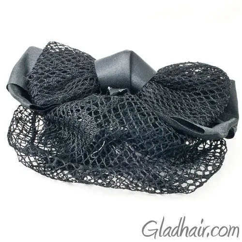 Bow Style Barrette with a Black Net for Bun
