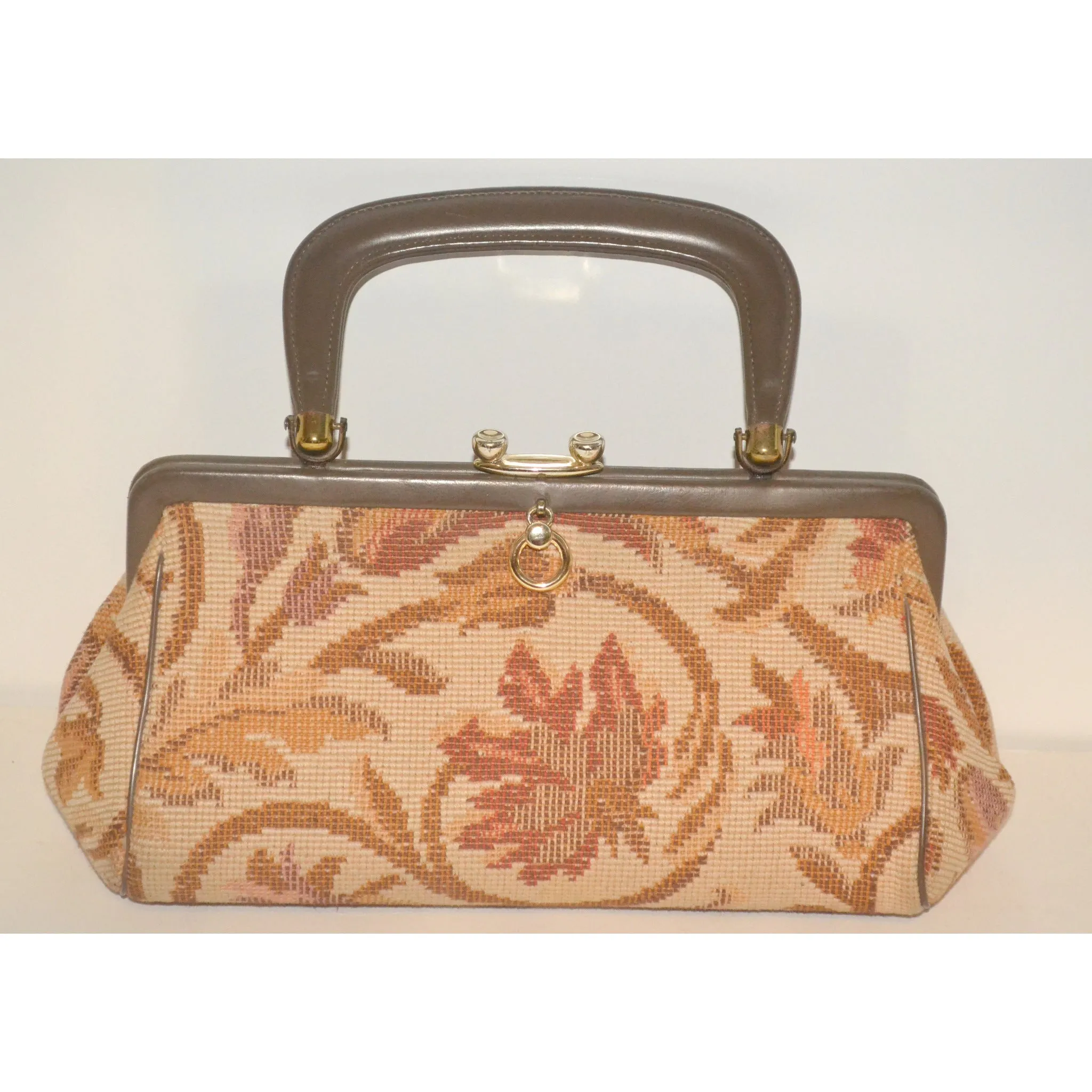 Brown Carpetbag Baguette Purse By Arnold's