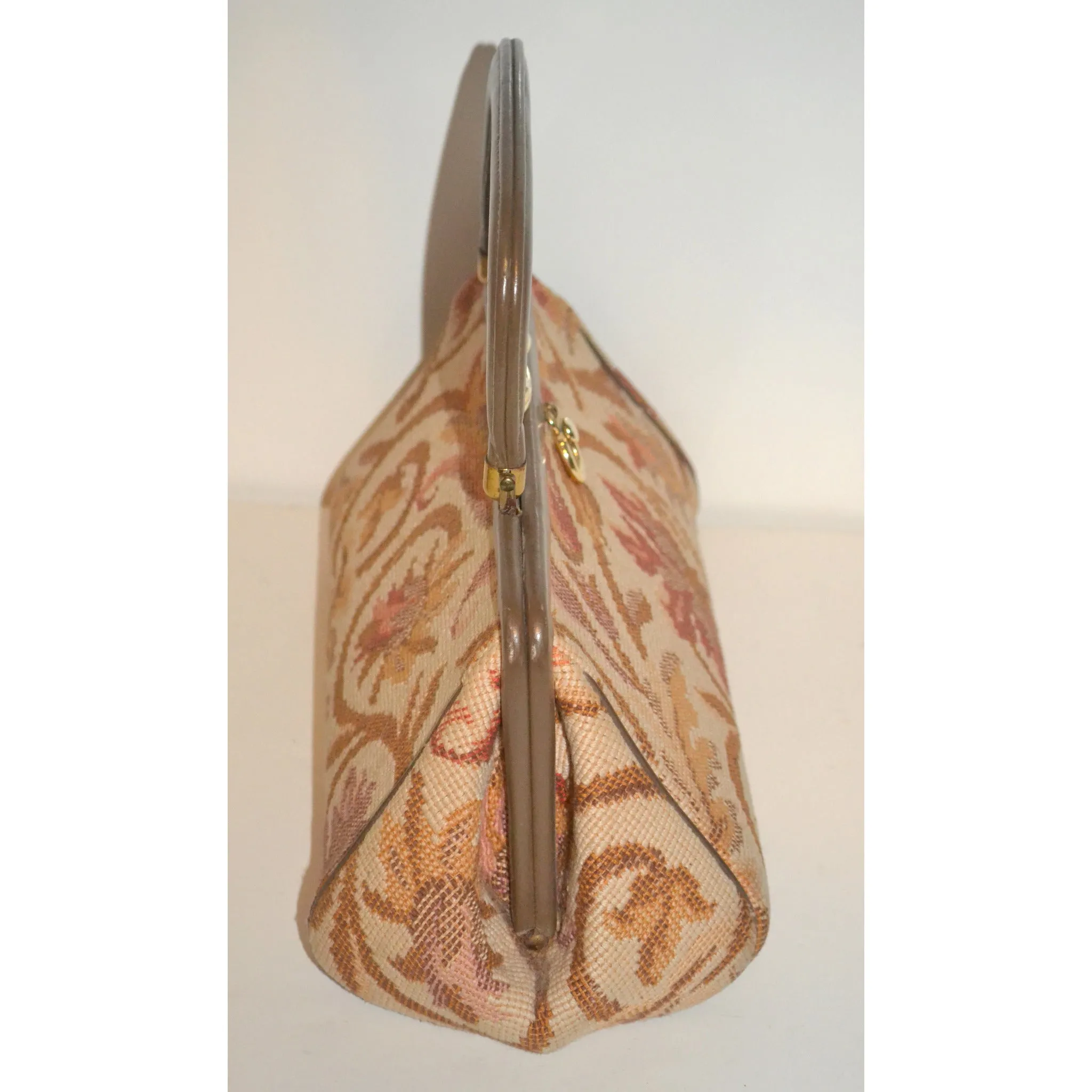 Brown Carpetbag Baguette Purse By Arnold's