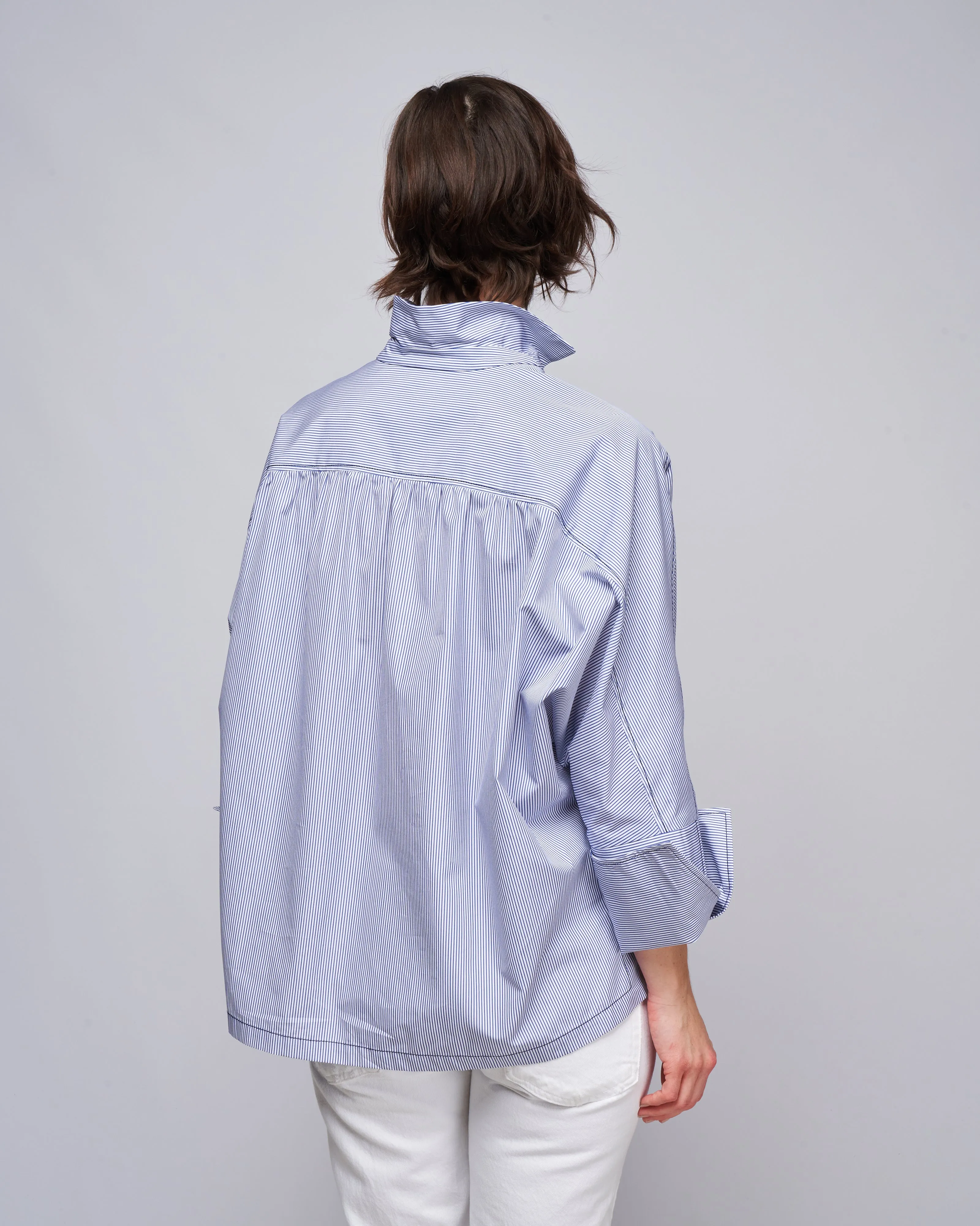 button down shirt - navy/white