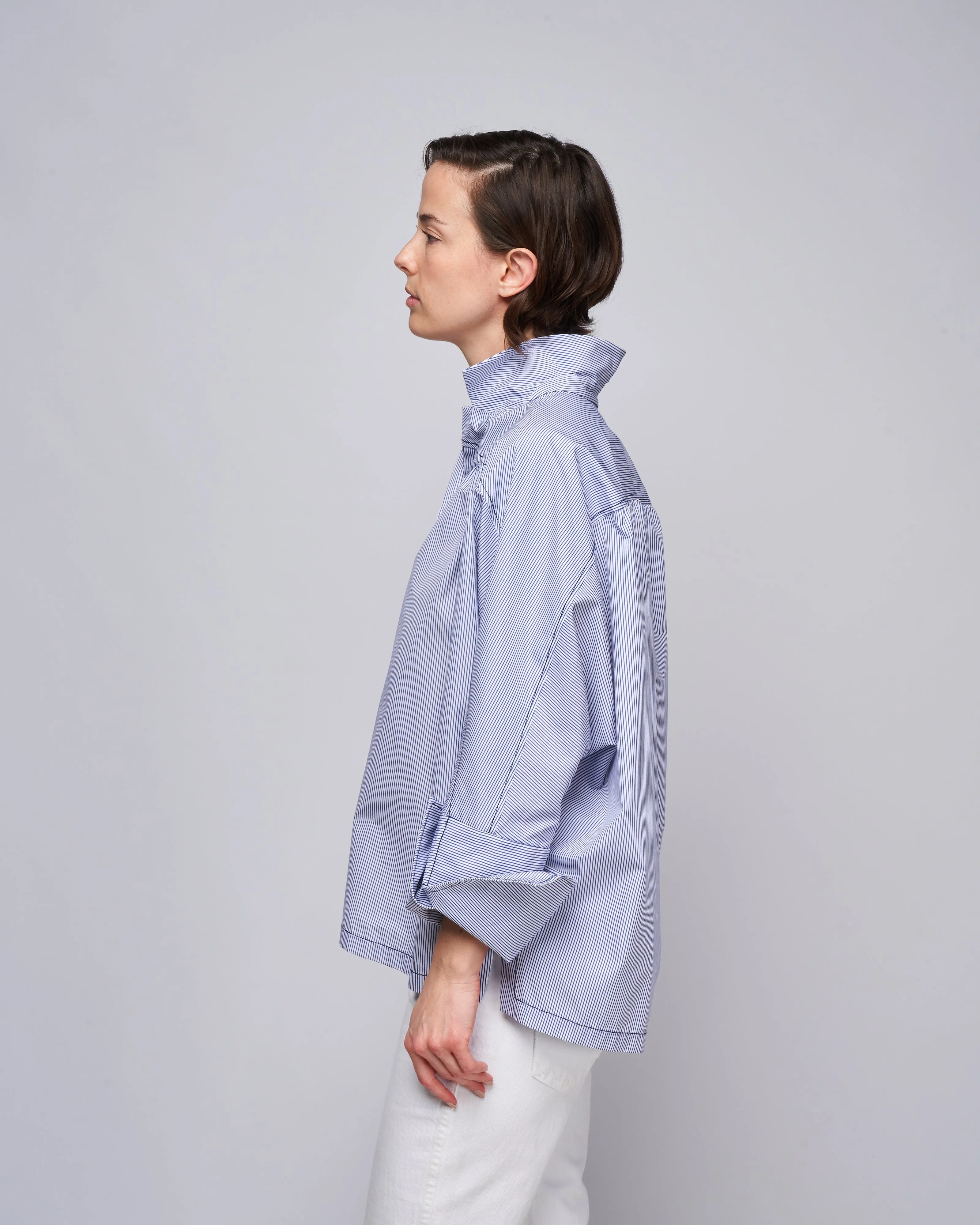 button down shirt - navy/white