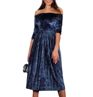 Casual night velvet dress