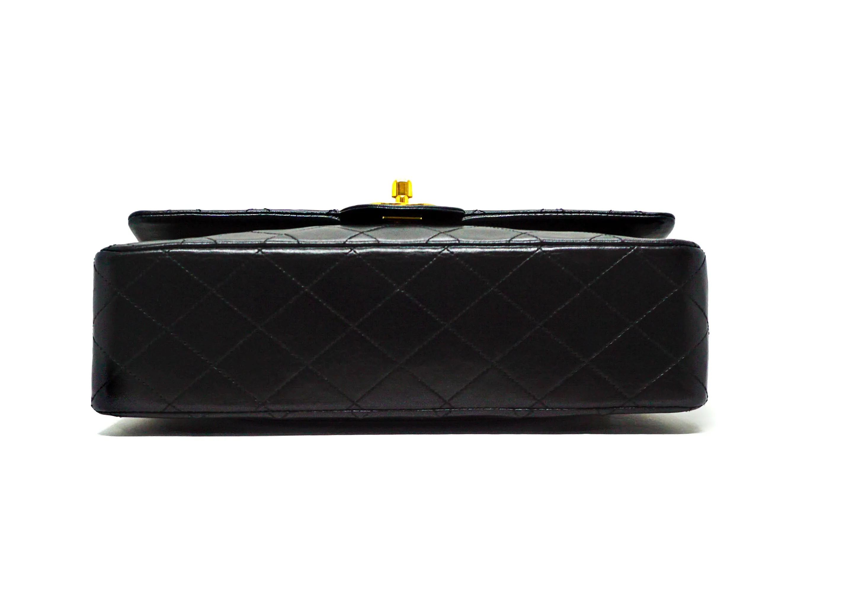 Chanel Vintage Black Lambskin Medium Classic Double Flap Bag