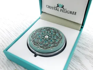 Classic Silver Lace Filigree Pill Box