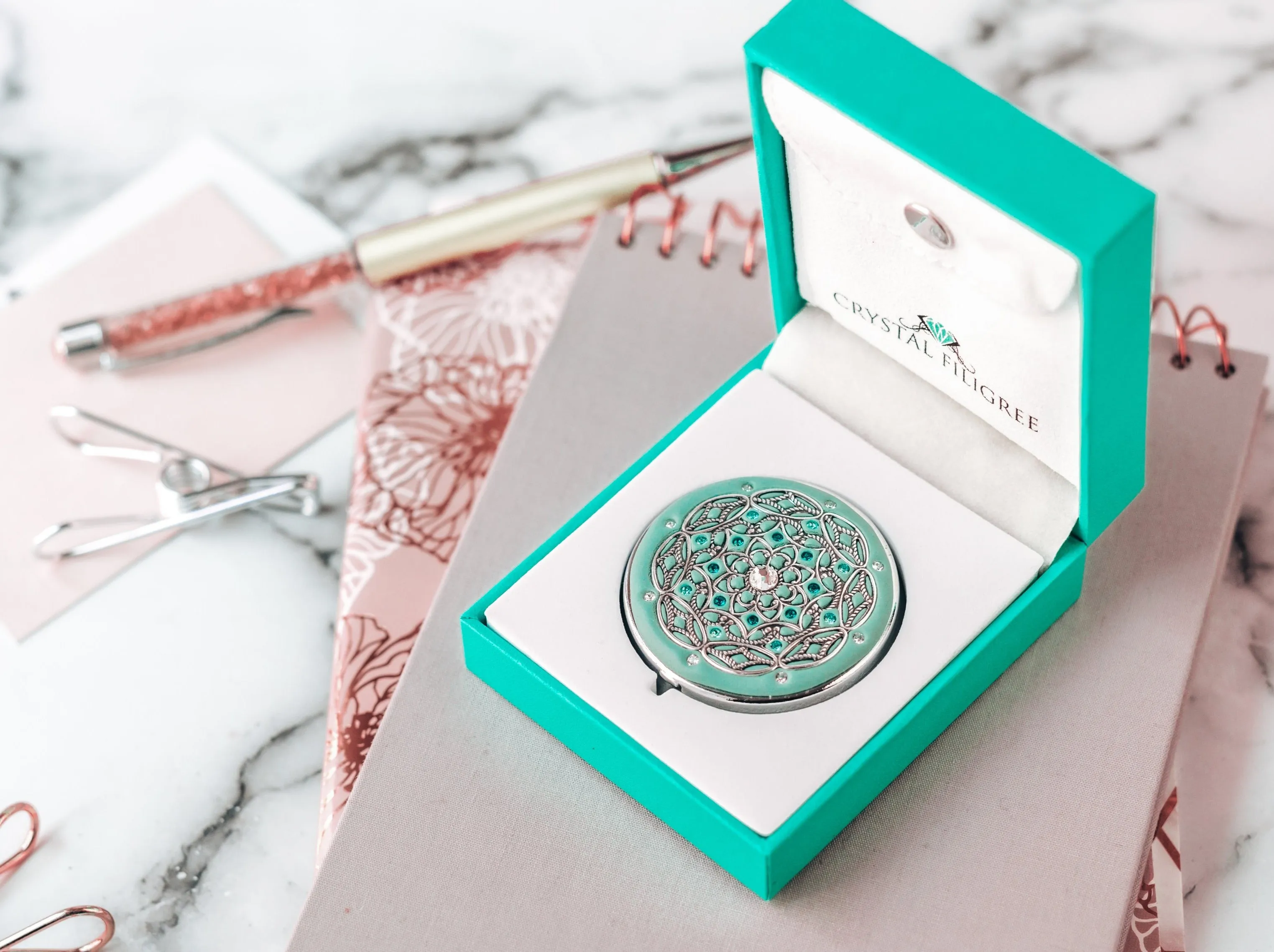 Classic Silver Lace Filigree Pill Box