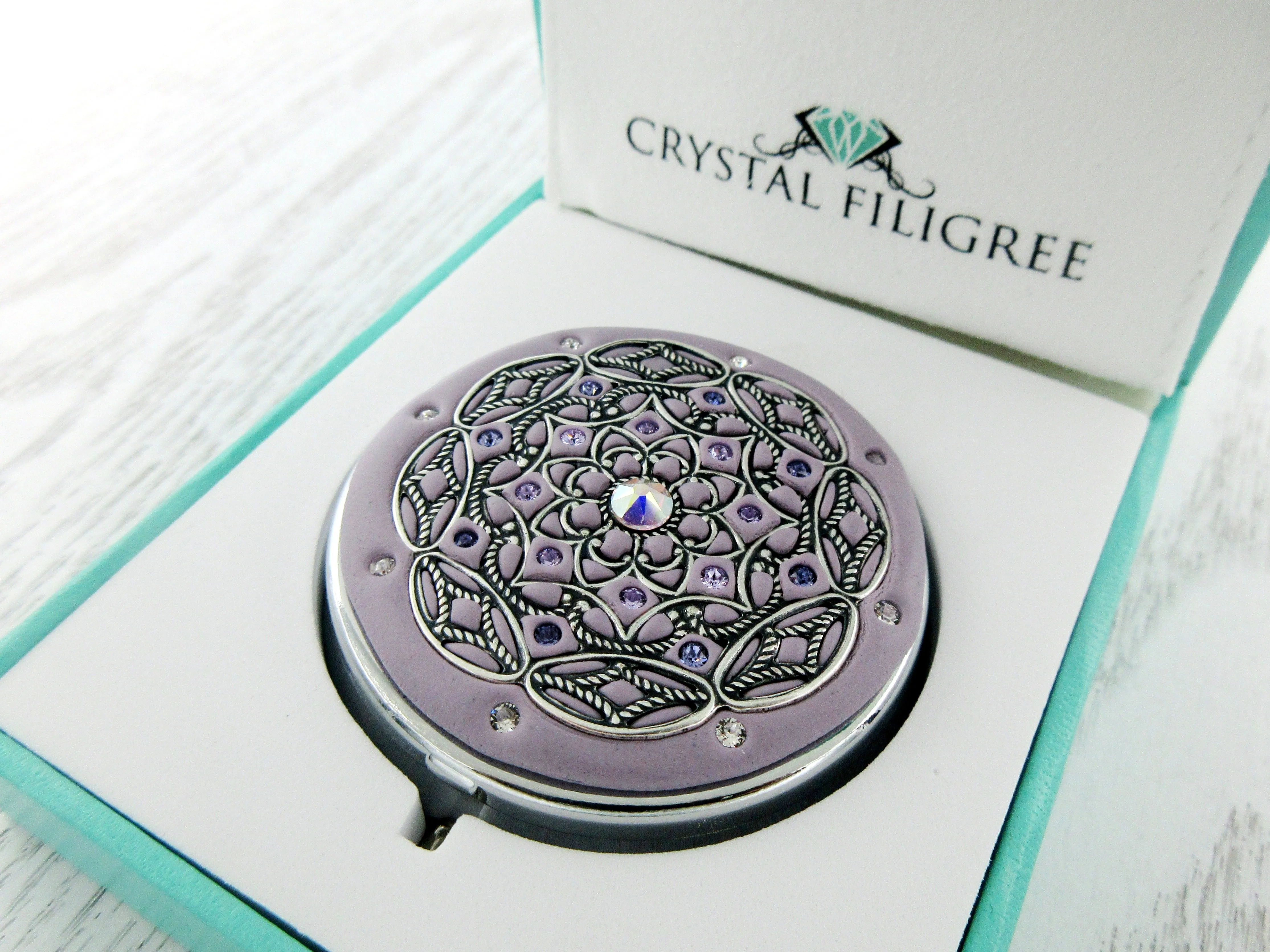 Classic Silver Lace Filigree Pill Box