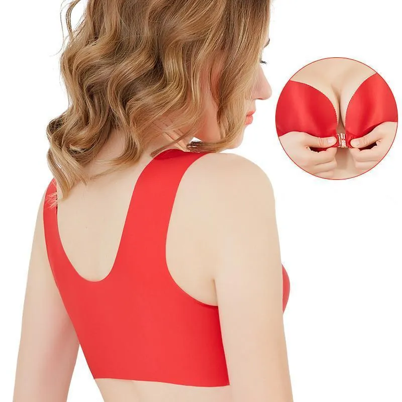 Comfortable Front Closure Seamless Wireless Bras - Black