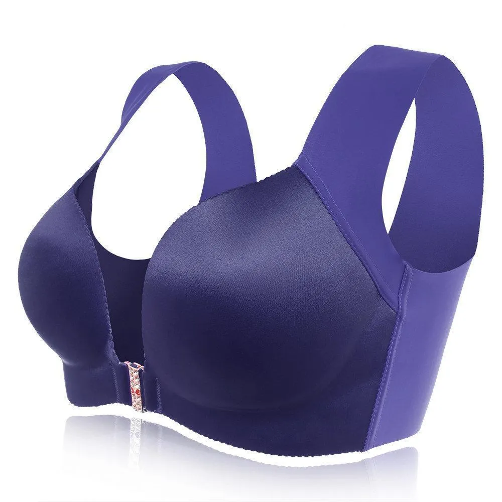 Comfortable Front Closure Seamless Wireless Bras - Black