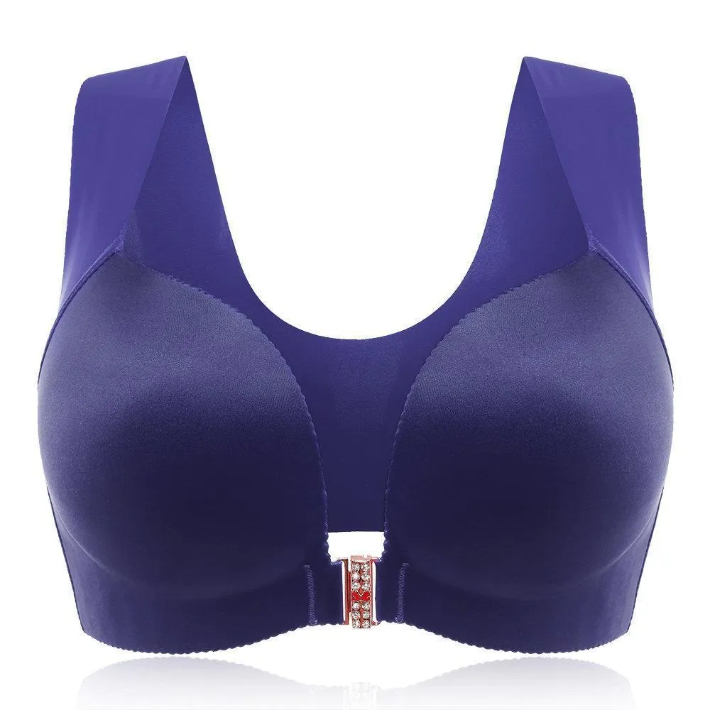 Comfortable Front Closure Seamless Wireless Bras - Black