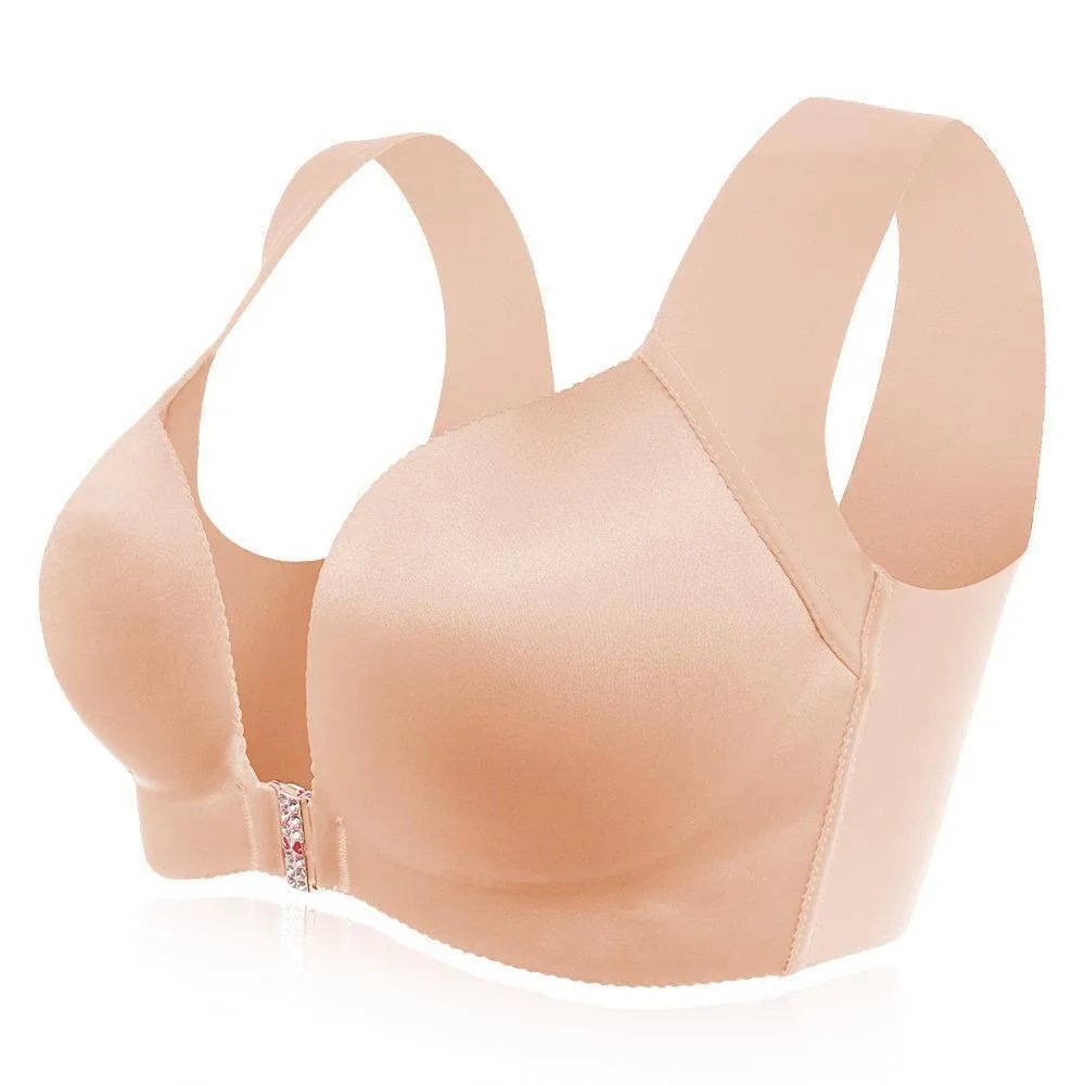 Comfortable Front Closure Seamless Wireless Bras - Black