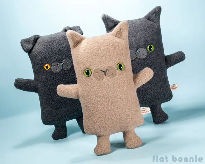 Custom Cat stuffed animal - Plush clone of your kitty - Single-Color