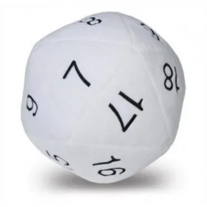 D20 Plush Dice Bag - White